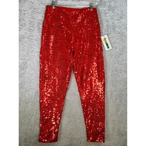 Tipsy Elves Sparkle Leggings Size L High Waist Stretch Party Pants Disco Holiday